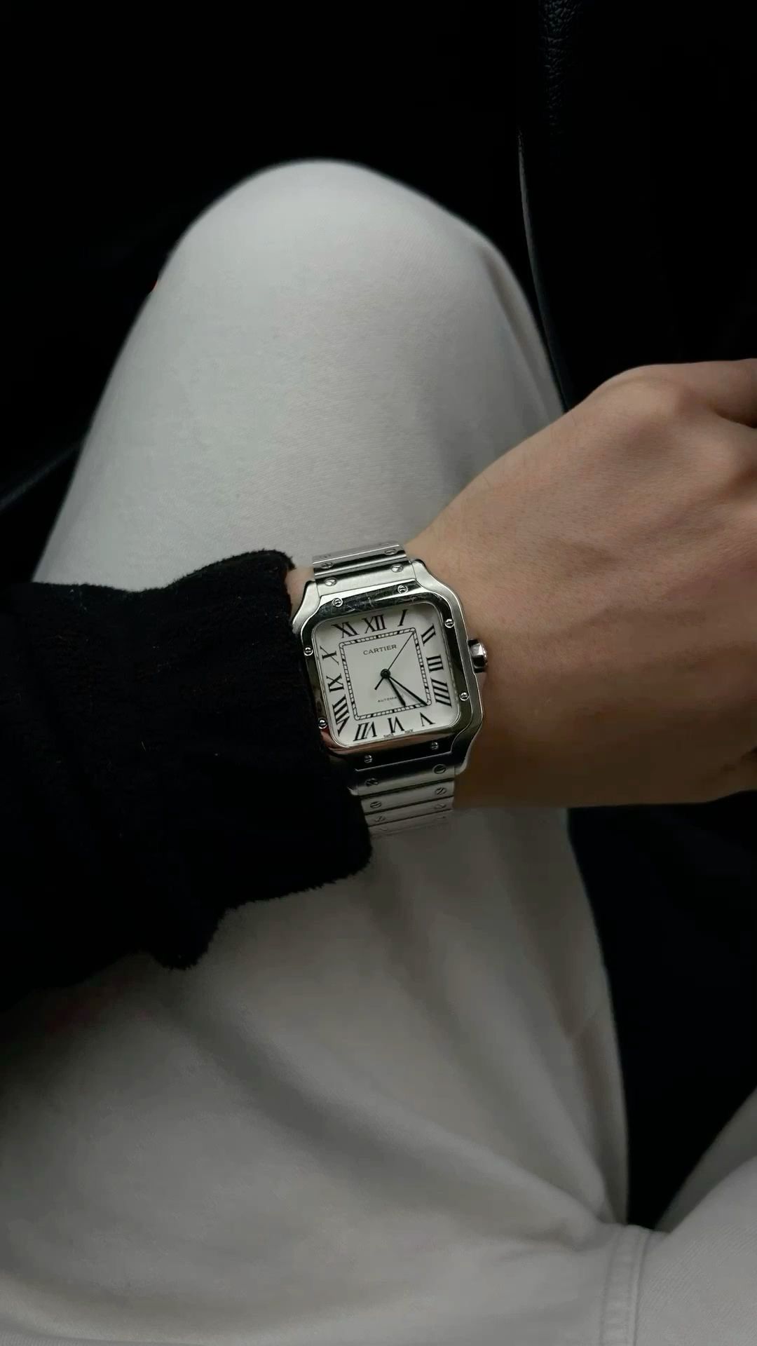 Cartier Santos watch on wrist