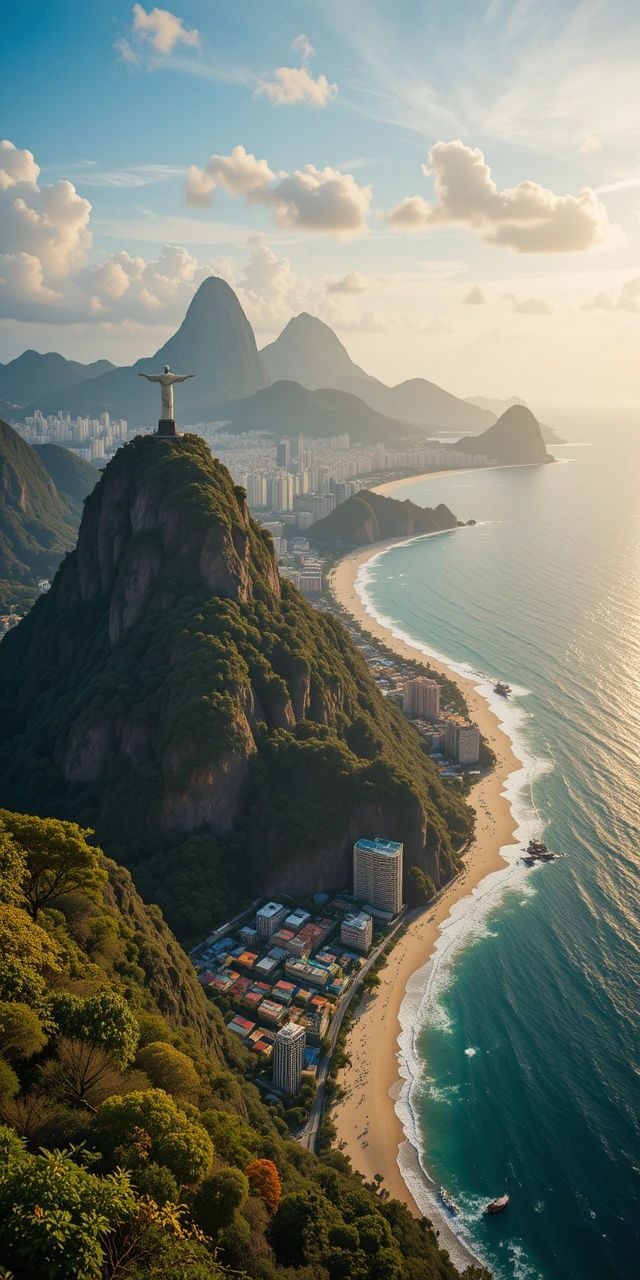 Rio coastline and mountains