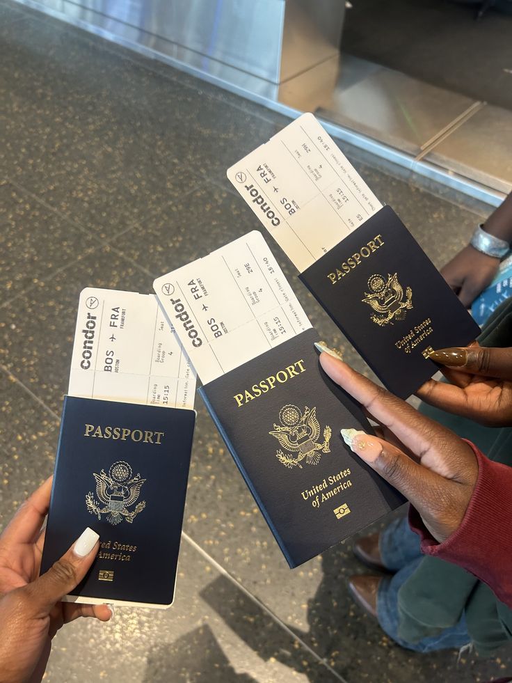 Passports and boarding passes before a flight